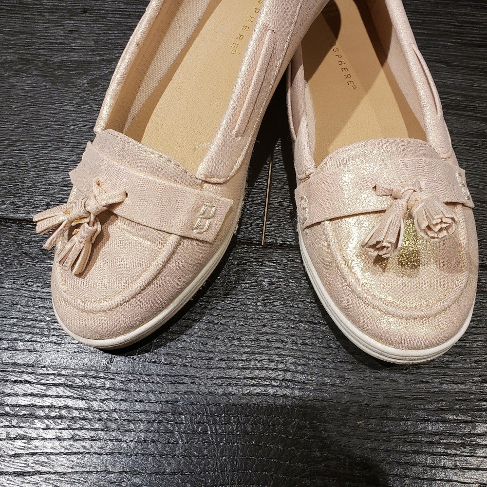 Rose Gold Fringe Flats Sz 7